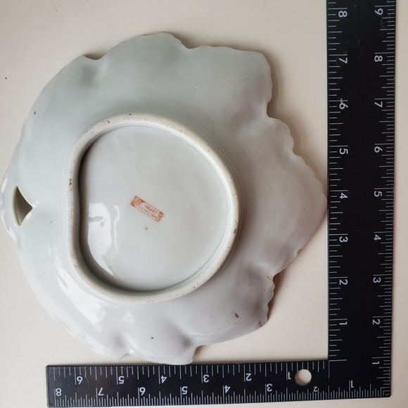 Floral Porcelain Dish, Purple Green Violets - Picture 8 of 11